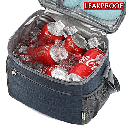GYEUKHAM Navy Unisex Meal Holder, Durable & Safe, Long-Term Insulation, Leakproof & Water-Resistant, Large Capacity & Multi Compartments, Wide-Open-Design & Portable - color: Navy