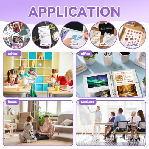 VOKOY 50 Pack Mini Sheet Protectors fit 4"x6"' Cards for 3 or 6 Ring Binder, 7 Holes 2 Pocket Heavy-Duty Recipe Card Sleeves Refill Pages Crystal Clear Index Card Protectors for 8.5x9.5 Inch Binder - size: 6.9x8.5 Inch-2 Pocket, style: 50 Pack