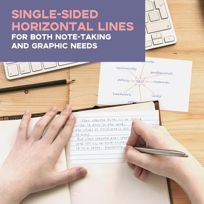 White 5x8 Index Cards Single Sided Ruled 300PCS Goefun | Flashcards, Notecards for Studying, Recipes, Memo Cards, Office, Supply, DIY, Presentation - color: white, size: 5x8-300 pack