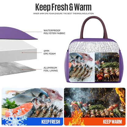 douyadady Lunch Bag Women/Men Lunch Box Women/Men (Dark purple) | Spacious Lightweight Waterproof Sturdy Durable Great Value For Office Work School Picnic Travel - color: Dark Purple