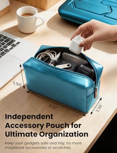DOMISO Laptop Hard Case 17-17.3 inch Waterproof Shockproof Hard Shell Laptop Sleeve with Handle & Storage Pocket, Compatible with MacBook, HP, Dell, Teal - color: Teal, size: 17.3 inch