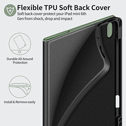 H HOLIMET Case for iPad Air 11 inch 2026 M4/M3 2025/2024 M2 iPad Air 5th Generation 2022/iPad Air 4th Generation 2020 10.9 Inch with Pencil Holder Shockproof Protective Cover Vegan Leather - color: Green 2nd