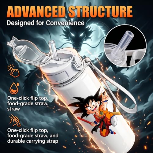 Cartoon Huntrix Water Bottle for Girls, 25oz Leak Proof with Straw Lid, Gifts for Girls (Dragon) - color: Dragon