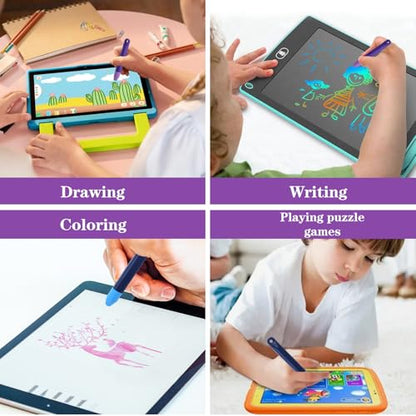 2pcs Kids Tablet Stylus for Touch Screens with 1 Anti-Loss Tethers | Anti-Rolling Tablet Styluses for Kids,Styluses Pen Compatible with All Touch Screen Devices(Blue+Purple)