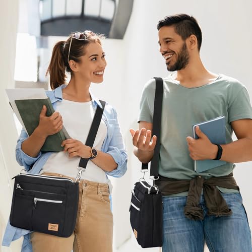 TiMOVO 9-11" Anti-Theft Tablet Sleeve with Strap for iPad, Black | Anti-Theft Design Tablet Bag with Shoulder Strap, Fits iPad 10.9"/10.2", Air 11/5th/4th Gen 10.9", Galaxy Tab A9+ 11" - color: Black