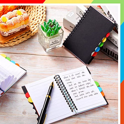 Spakon 3 Pcs Small Notebook with Dividers 5 Subject Notebook with Tabs Back to School Mini Spiral Journal for Teacher Nurse Student 5.5 x 3.5 Inches for Office College Business Gift