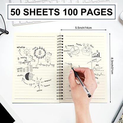 Yahenda 18 Pcs Spiral Notebooks Bulk, A5 8.3 x 5.5 Inch College Ruled Lined Notebooks, 100 Pages Soft Cover Journals for Students Classroom Office Back to School Supplies (Deep Blue) - color: Dark Blue