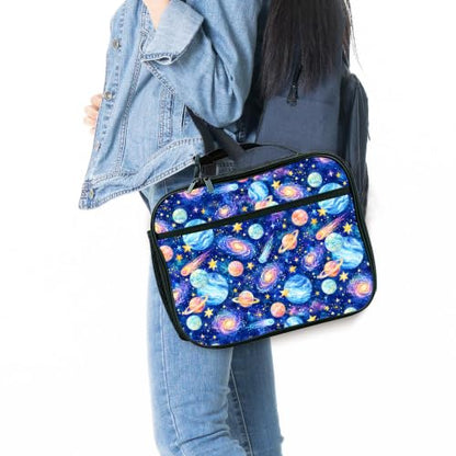 Planet Star Moon Lunch Box Insulated Reusable Lunch Bag Tote Cooler for Women Men Boy Girl School Work Office Picnic - color: Planet