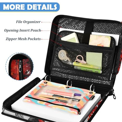 Parisian Couple 2inch 3 Ring Zipper Binder Multi-Pocket Storage Holds 14 Inch Laptop for Students and Office Use - color: Parisian Couple