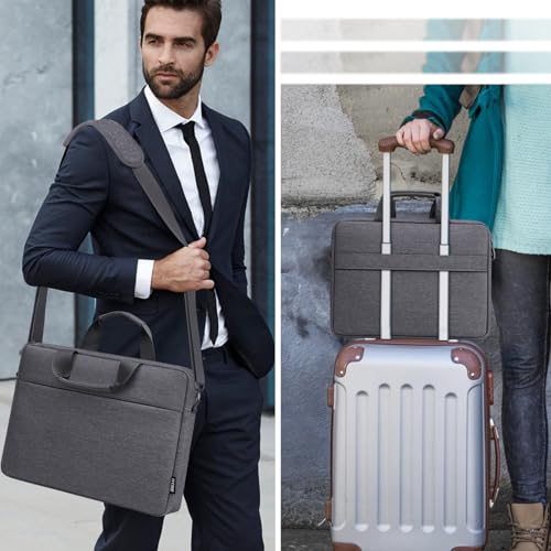 TECOOL Laptop Bag 15 15.6 16 Inch, Waterproof Laptop Carrying Case Sleeve | Messenger Bag Briefcase with Shoulder Strap for 15 15.6 16 Inch Lenovo HP Dell Acer ASUS Notebook, MacBook Pro 16,Dark Grey - color: Dark Grey, size: 15.6-16 Inch