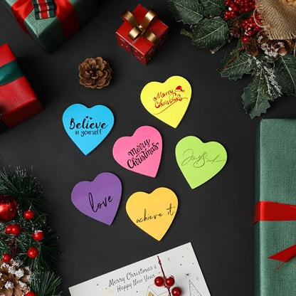 Mr. Pen- Heart Sticky Notes, 2.8"x2.85", 12 Pads, 720 Sheets, Bright Color | Heart Shaped Sticky Notes Bulk, Cute Self-Stick Note Pads, Perfect for Office, School, Home, Study & Organization - color: Bright