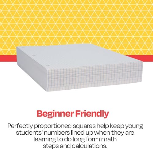 School Smart-86667 Double Sided Grid Paper, 3 Hole Punched, 8-1/2 x 11 Inches, 1/4 Inch Rule, White, Pack of 500