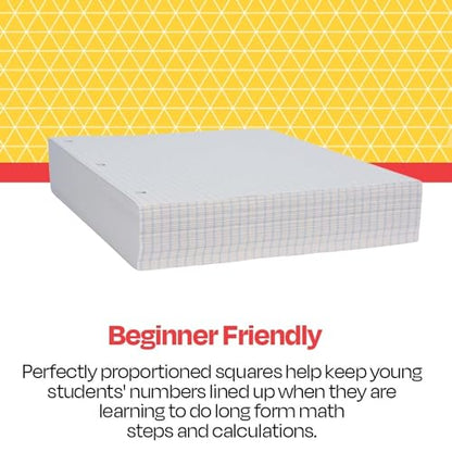 School Smart-86667 Double Sided Grid Paper, 3 Hole Punched, 8-1/2 x 11 Inches, 1/4 Inch Rule, White, Pack of 500