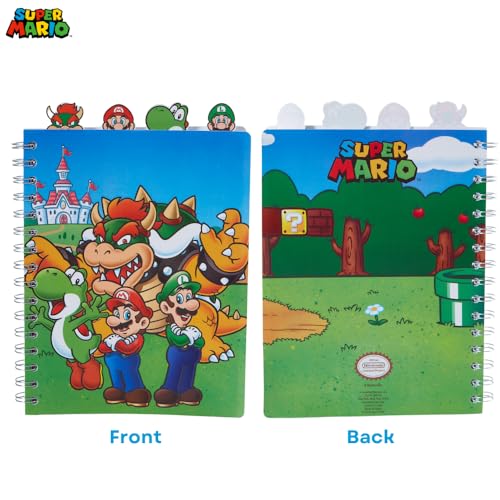 Innovative Designs Super Mario Bros Tab Journal Notebook, Spiral Bound, 96 Lined Pages, 8 x 7 inches - style: Mario