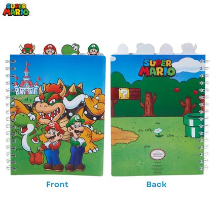 Innovative Designs Super Mario Bros Tab Journal Notebook, Spiral Bound, 96 Lined Pages, 8 x 7 inches - style: Mario