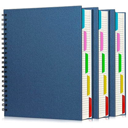 EUSOAR 5 Subject Notebook College Ruled, 3pcs A4 11" x8-1/2 Spiral Writing Pad, Thick Hardcover, 100GSM 120Sheets/ 240Pages of Lined Paper, for School, Home Supplies, Office and Business, Royal Blue - color: Royal Blue, size: A4-3Pack