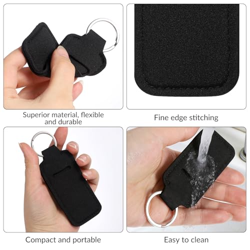4PCS Anti Lost Thumb Flash Drive Holder with Keychain, USB Flash Drive Case, Small Portable Leather USB Storage Case Travel Protective Cover Carrying Cases for Usbs Flashs Drives Easy Storage
