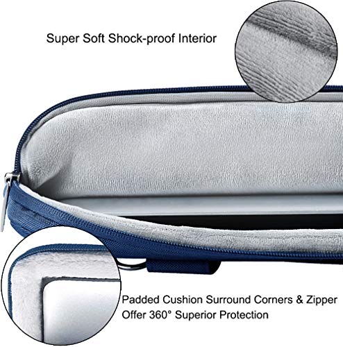 Voova Laptop Bag 13-14 Inch, 360° Protective Laptop Case Sleeve with Shoulder Strap Compatible with Macbook Air 13, MacBook Pro 13/14, Waterproof Computer Bag Slim Briefcase for Men Women, Blue - color: Blue, size: 13-13.5 inch