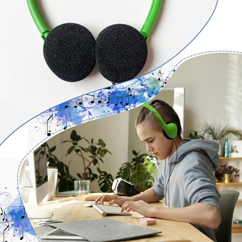 20 Pack Headphones for Kids Students School Classroom | Adjustable, 3.5mm Jack, Multi Color, Bulk Earphones for Library Children Adults