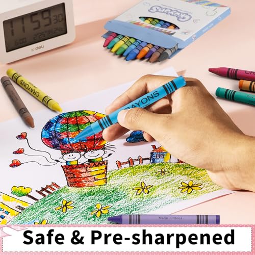 Bulk Crayons, 30 Boxes of 12 Packs Color Crayons, Crayon Bulk, Crayon Individual Packs for Party Favors Restaurants Home Office Supplies(12 Colors)