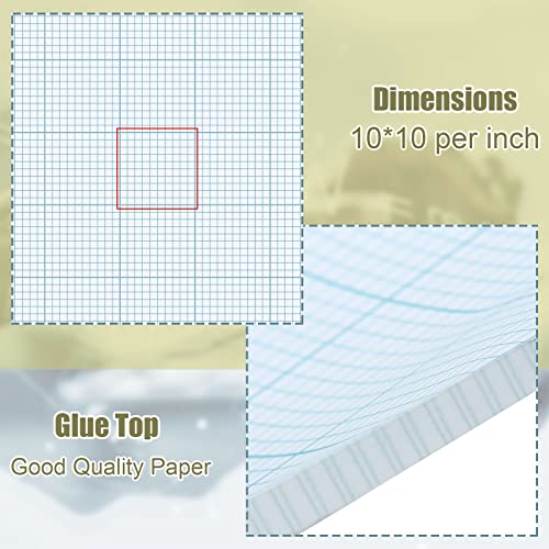 Ctosree 6 Pack Graph Paper Pads 8.5" x 11", 10x10 Quad Ruled, 50 Sheets/100 Pages Back to School Graph Paper for Engineer Architect Designer Mathematician Draftsm - color: Blue