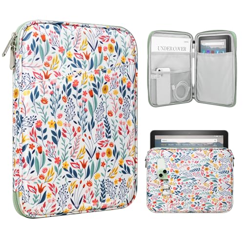 TiMOVO 8-9 Inch Tablet Sleeve Case for All-New iPad mini 7 (A17 Pro, 2024)/Mini 6 (8.3-Inch, 2021), i Pad Mini 5/4/3/2/1, Portable Protective Pouch Bag, Flowers - color: Flowers, size: 8-9 Inch