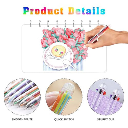 DAIKOYE Ballpoint Pens 6 PCS 0.5mm 6-in-1 Multicolor Ballpoint Pens Birthday Party Favors Gifts