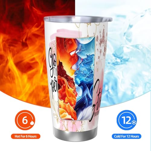 Christian Gifts for Women,Faith Affirmation Stainless Steel Coffee Tumbler Travel Mug Water Bottle for Mom Wife Jesus Religious Gift 20oz - style: Faith