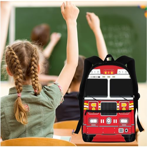 BIGCARJOB Boys School Bags Set 3 Pcs Cute Ambulance Print Backpack Set with Lunch Box Pencil Holder for Teens Kids Rucksack Cartoon Ambulance School Bookbags Set - color: B Cute Ambulance, size: One Size