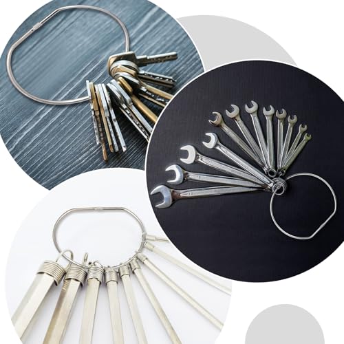 Dunzoom 8 Pack 5 Inch Loose Leaf Binder Rings Large Book Metal D-Shaped Rings with Nickel Plated Steel for Index Cards Keychain Washi Tape Receipts Memos Files DIY Photos Craft Supplies - size: 5 Inch