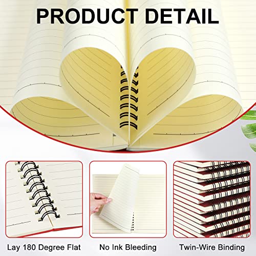 Yahenda 18 Pcs Spiral Notebooks Bulk, A5 8.3 x 5.5 Inch College Ruled Lined Notebooks, 100 Pages Soft Cover Journals for Students Classroom Office Back to School Supplies (Red) - color: Red