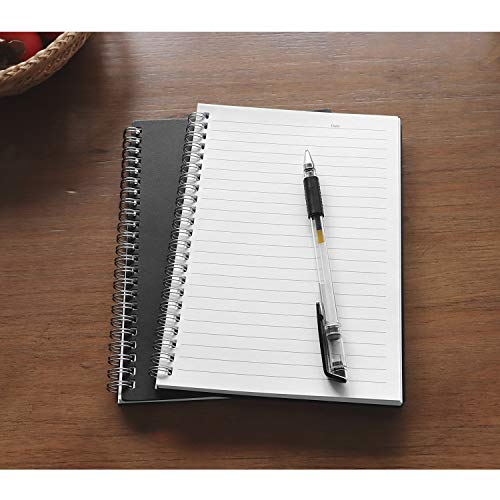 ZZTX 8 x 6 Inch Spiral Notebook Kraft Cover 140 Pages 1 Pack (Black) | College ruled, 70 Sheets, Wirebound