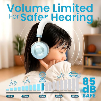 Puro Sound Labs JuniorJam Plus Volume-Limiting Wireless Bluetooth Headphones for Kids, Secure Audio with Adjustable On-Ear Design, 22-Hour Battery Life, Ideal for Tablets, Smartphones & PCs - Teal - color: Teal