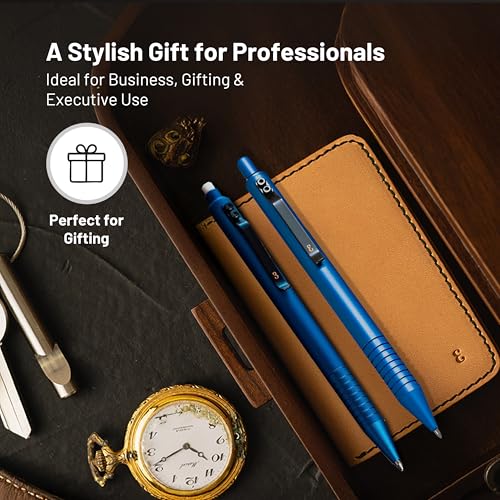 Everyman Aegean Grafton Pen and Pencil Set | Premium EDC Metal Gel Ink Pen + Mechanical Pencil | Refillable Executive Writing Tools for Office, Business, Men’s Gift & Daily Use - color: Aegean, style: Pen and Pencil Set