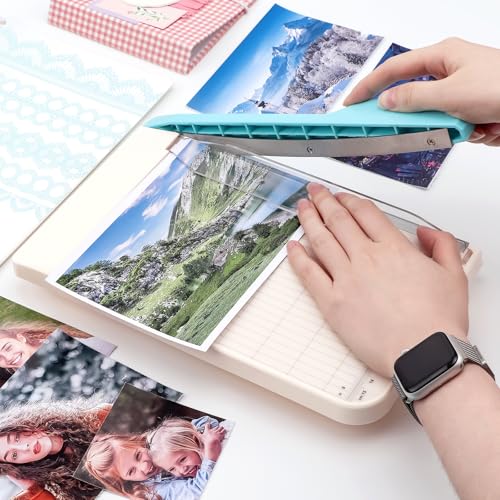 Briartw Professional 9" Guillotine Paper Trimmer & Craft Cutter - Precision Blade for Paper,Photos,Cardstock,Fabric,Leather with Self-Sharpening Blade, Inch/Cm Grid, Portable Paper Cutter for Crafting - color: Large (6.25"x9")