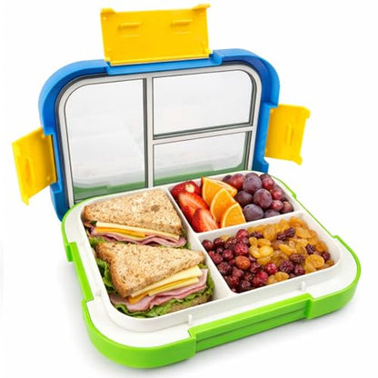 EASYFUN Bento Box Adult, Lunch Box, 3-Compartment Lunch Containers, Drop-Proof, Dishwasher Safe & Made with BPA-Free Materials (Blue green) - color: Blue green