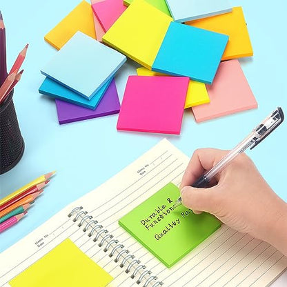 Early Buy 24 Pack Sticky Notes, 3×3 in, 8 Bright Colors, 60 Sheets/Pad | Self-Adhesive Notes, for Office, School, and Home Planning - color: 24 Pads 60sheets
