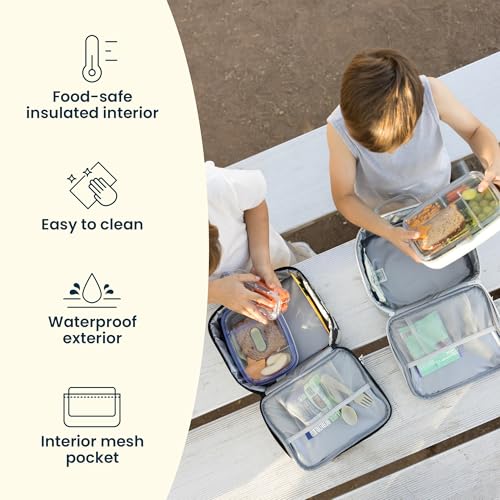 Tiny Twinkle Insulated Lunch Box for Girls and Boys | Durable and Reusable for School & Travel | Ages 3 and Up | Waterproof and Easy to Clean | PFAs and BPA Free（Sage Checkers） - color: Sage Checkers
