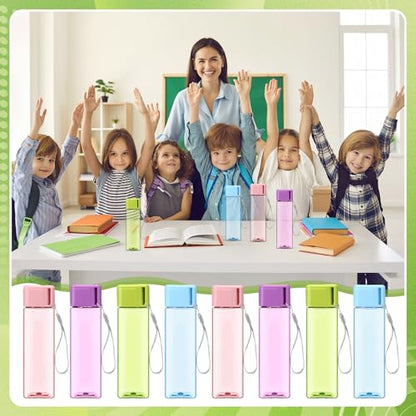 Mifoci 40 Pieces Water Bottle Bulk 17 oz Plastic Water Bottles for Kids Adults Leak Proof Reusable Sport Drinking Cups with Handle Strap for Party Outdoor Children School Classroom Travel