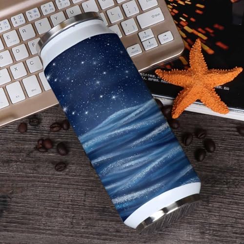 Cosmos 14oz Stainless Steel Tumbler with Lid & Straw-Double Wall Vacuum Insulated Travel Mug Fantasy Stars Sky Water Bottle Coffee Beverage Drinks Cup - size: 14 Ounces