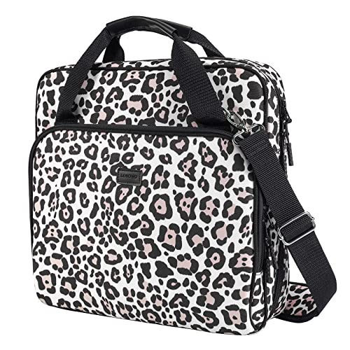 2 Inch 3 Ring Zipper Binder O-Ring with Strap & Multi-Pockets | Binder with Strap 500 Sheet Capacity for School and Office Binder Organizer, Compatible with 13-Inch MacBook/Table, Leopard - color: Leopard, size: 2Inch-O-ring
