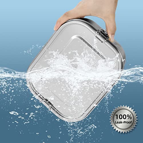 UPTRUST Leak Proof Stainless Steel Bento Lunch Container, (47OZ/1400ML) Metal Bento Lunch Box for Kids or Adults, 3 Compartment Packing Box for Work Lunch - size: 1400 ML - 3-Compartment