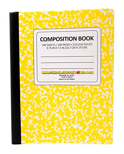 100 Sheet Composition Notebooks - School Supply Boxes - 5 College Ruled Writing Notebooks - 1 Black, 1 Red, 1 Green, 1 Blue, and 1 Yellow (College Ruled) - style: College Ruled