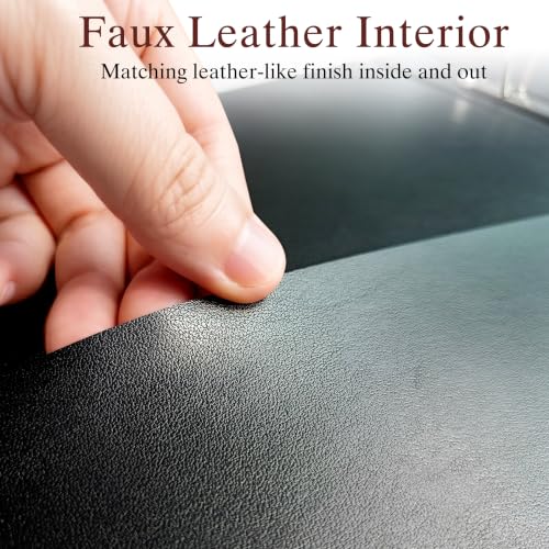 Oversized 1 Inch D-Ring 3 Ring Binder, Faux Leather, Black | Faux leather inside and out; fits 8.5 x 11 paper, sheet protectors, dividers, recipes, certificates, and files. - color: Black, size: 1 Inch