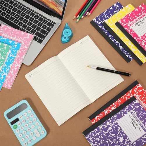 Fainne 12 Pack A5 Composition Notebooks Bulk College Ruled Composition Notebook College Ruled Notebooks Marble Covers Notebook for Student Classroom Office Supplies 8.2 x 5.5(12 Colors) - color: 12 Colors