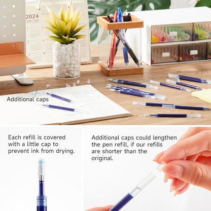 Shuttle Art Retractable Gel Pen Refills, 30 Pack Blue Rollerball Gel Ink Pens Refills, Bulk Set, 0.7mm Fine Point for Writing Journaling Taking Notes School Office Home - color: Blue, size: 30 Count (Pack of 1)