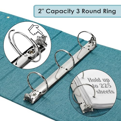 EYROZILL 3 Ring Binder 2 Inch, Binder for Letter Size (11" x 8.5") with 5 Tab Dividers, File Folder Labels and Low Profile Clipboards, Lavender Blue - color: Blue Lavender, size: ‎Letter Size - 2 Inch