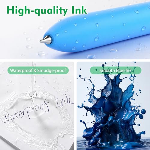 Hiacry 8 Pcs Gel Pens - 0.7mm Fine Point Quick-Dry Blue Ink Fidget Pens | Smooth Writing Pens, No Bleed, No Smear, Note Taking Journaling, School Office Supplies for Men & Women (Dopamine 8Pcs ) - color: Dopamine Blue Ink -8pcs