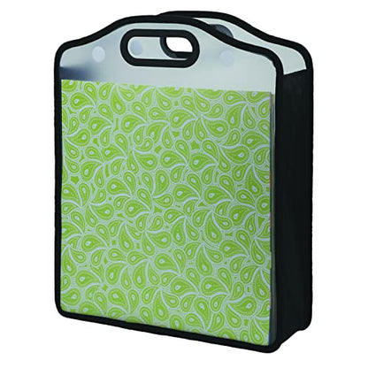 Samsill 12x12 Paper Storage Organizer, Scrapbook Paper Organizer for Vinyl, Cardstock, Photos and Craft Supplies, Clear Expandable Storage Case with Handle, Holds 150 Sheets - style: Hook and Loop Closure
