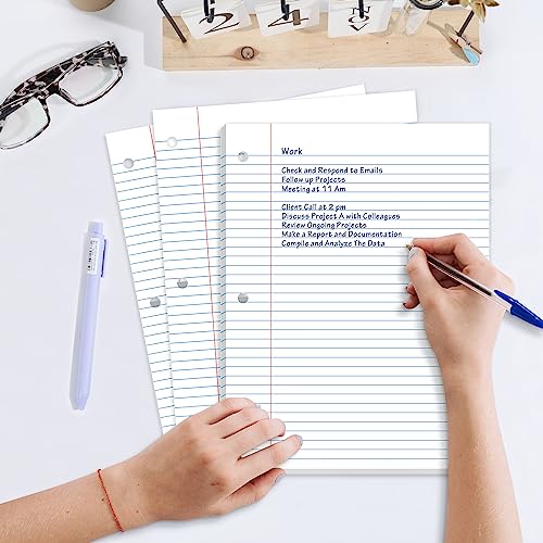 SUNEE Loose Leaf Paper, 900 Sheets, 6 Pack College Ruled Paper, 8 x 10-1/2 Inch Filler Paper, 3 Hole Punch Binder Paper, Loose Leaf Notebook Paper, 150 Sheets/Pack - size: College Ruled | 6 Pack